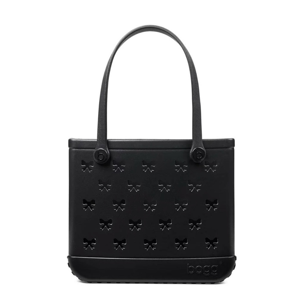 Black Tote Bag with Bow Cutouts